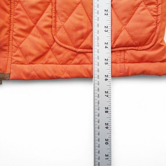 Alan Flusser Quilted Full Zip  Snap Vest Orange / Brown Men's Medium (M) - Picture 7 of 10